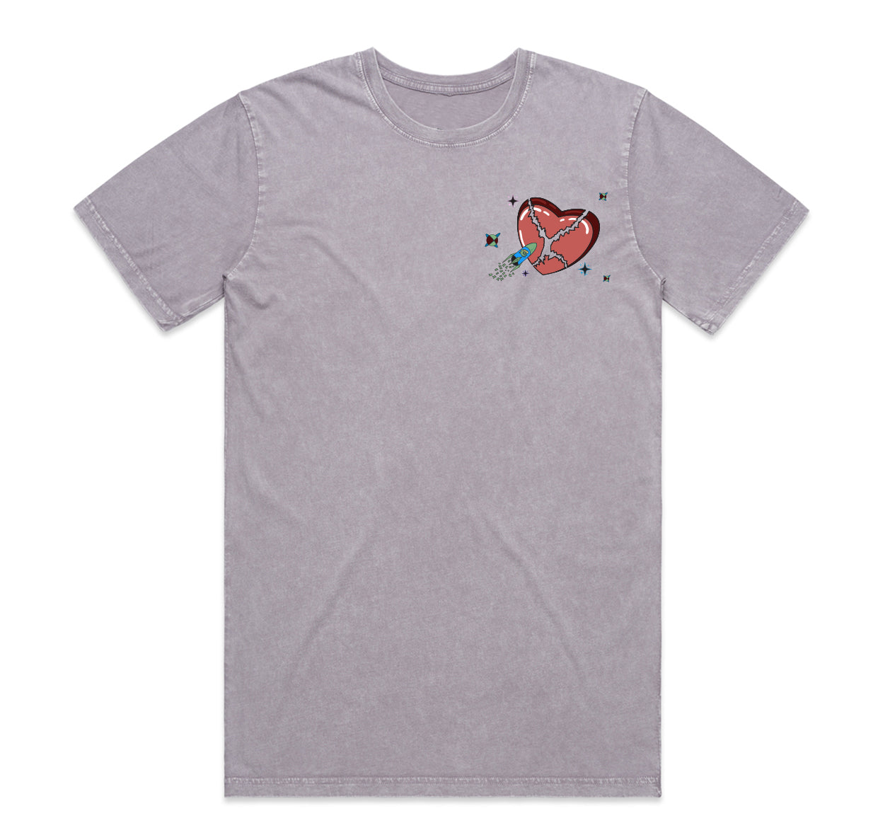 "TO THE MOON" TEE - STONE ORCHID WASH