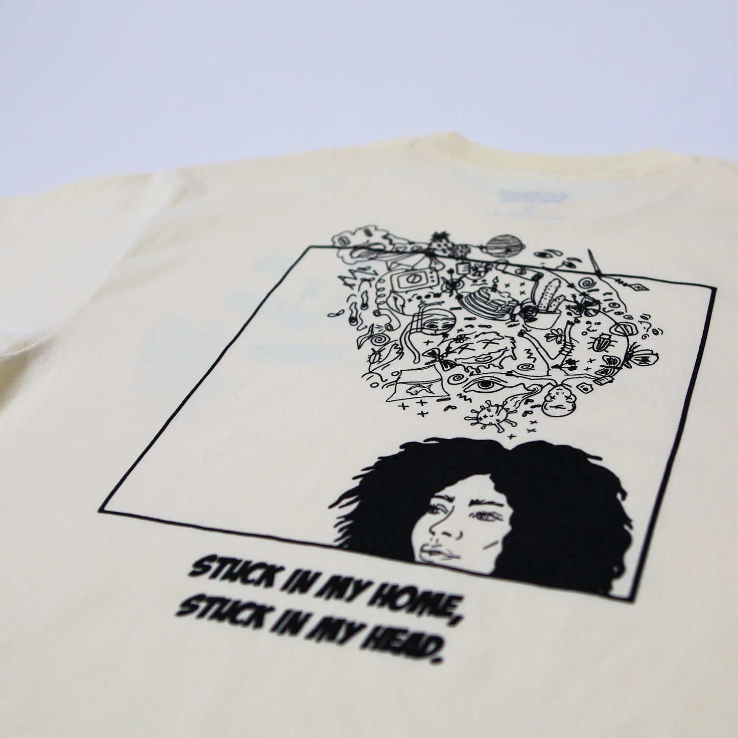 "STUCK IN MY HEAD" TEE - BONE