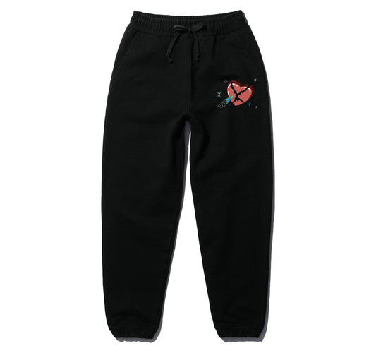 "HEART BREAK" JOGGERS - BLACK