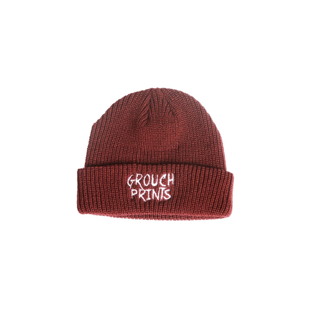 “GROUCH PRINTS” BEANIE - MAROON