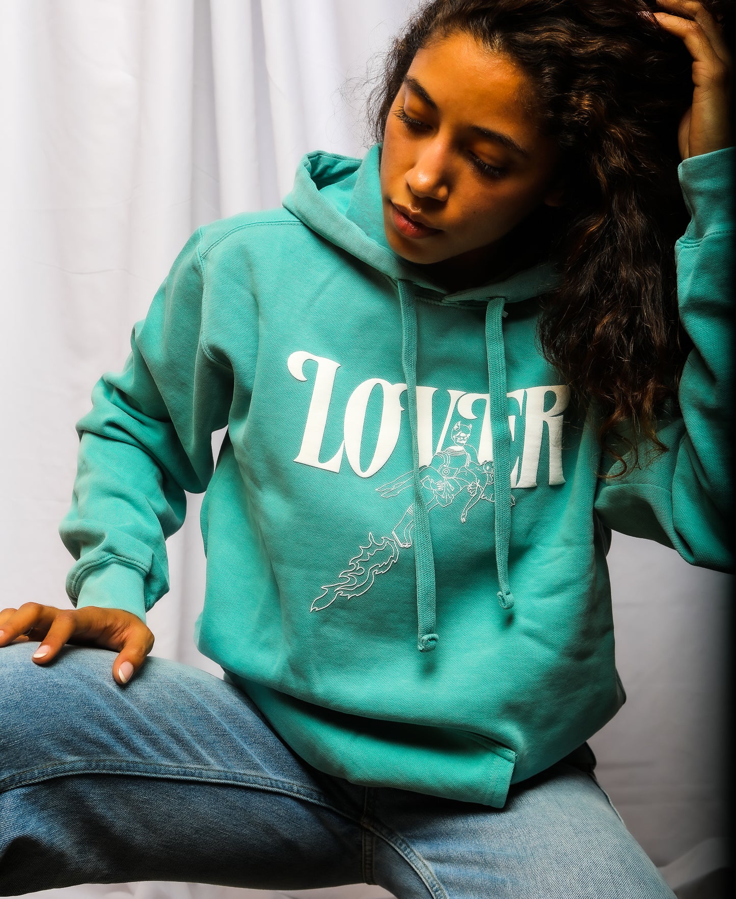 "LOVER" CLASSIC HOODIE - TEAL