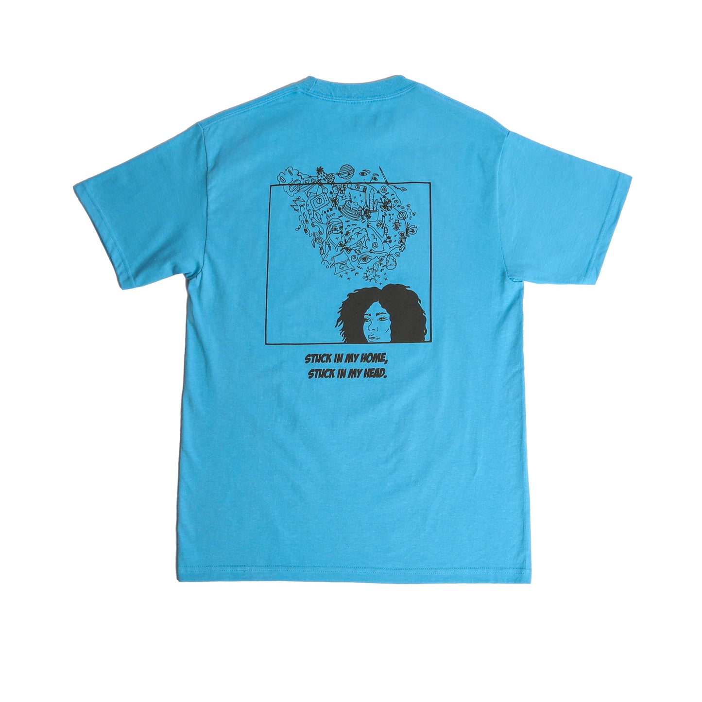 "STUCK IN MY HEAD" TEE - BHABY BLUE
