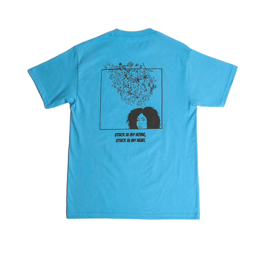 "STUCK IN MY HEAD" TEE - BHABY BLUE